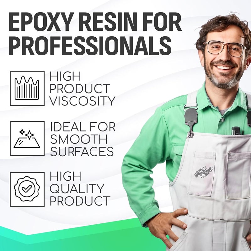 CoatCast Epoxy Resin Pro 1 Gallon Kit – Clear High-Gloss Finish for Coating Wood, Concrete, Stone & More | Strong, Durable, Self-Leveling | Perfect for Arts & Crafts, Table Tops & More! - Image 3